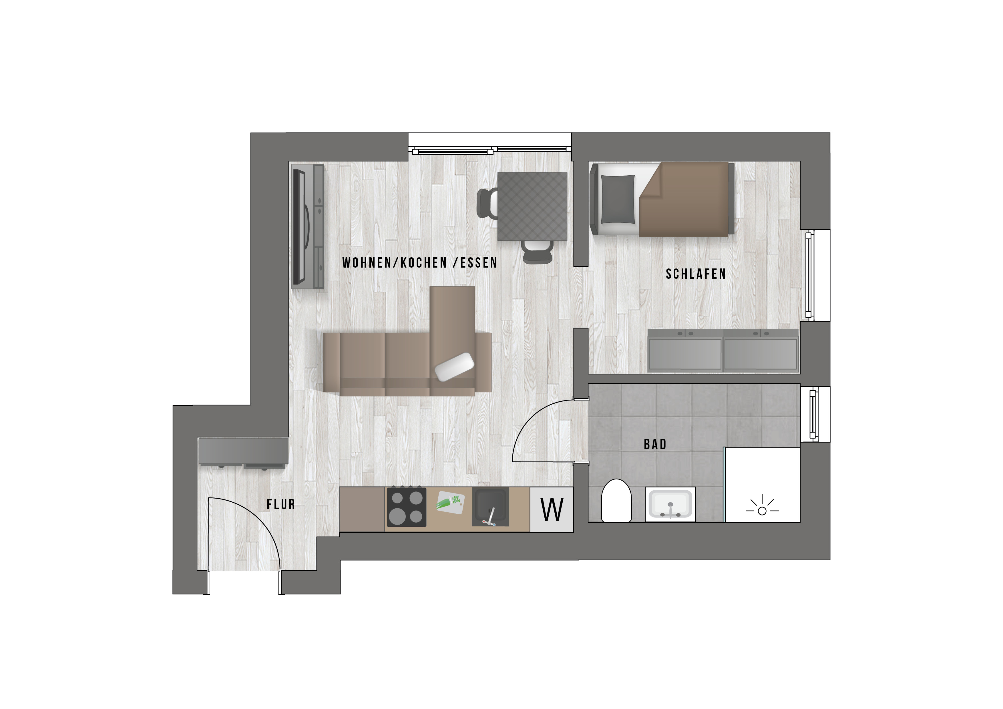 NEUBAU 2-Zimmerwohnung mit Garten direkt in der Innenstadt